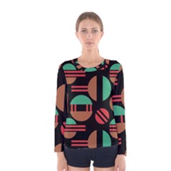 Abstract Geometric Pattern Women s Long Sleeve T-shirt