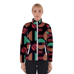 Abstract Geometric Pattern Women s Bomber Jacket