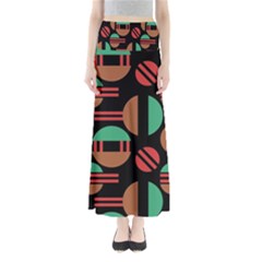 Abstract Geometric Pattern Full Length Maxi Skirt