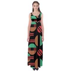 Abstract Geometric Pattern Empire Waist Maxi Dress