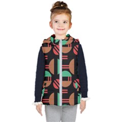 Abstract Geometric Pattern Kids  Hooded Puffer Vest