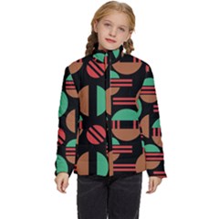 Abstract Geometric Pattern Kids  Puffer Bubble Jacket Coat by Maspions