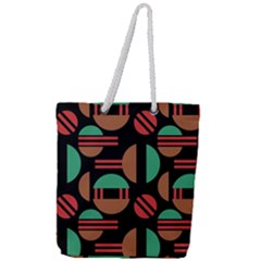 Abstract Geometric Pattern Full Print Rope Handle Tote (large)