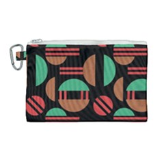 Abstract Geometric Pattern Canvas Cosmetic Bag (large)