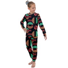 Abstract Geometric Pattern Kids  Long Sleeve Set 