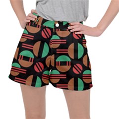 Abstract Geometric Pattern Women s Ripstop Shorts