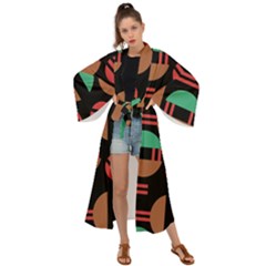 Abstract Geometric Pattern Maxi Kimono