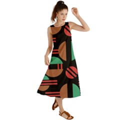 Abstract Geometric Pattern Summer Maxi Dress