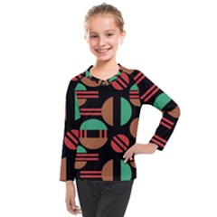 Abstract Geometric Pattern Kids  Long Mesh T-shirt