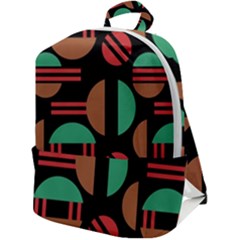 Abstract Geometric Pattern Zip Up Backpack by Maspions