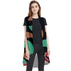 Abstract Geometric Pattern Sleeveless Chiffon Waistcoat Shirt