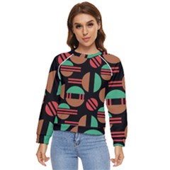 Abstract Geometric Pattern Women s Long Sleeve Raglan T-shirt