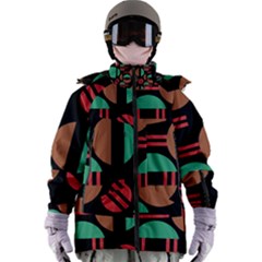 Abstract Geometric Pattern Women s Zip Ski And Snowboard Waterproof Breathable Jacket by Maspions