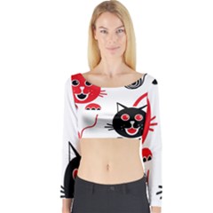 Cat Little Ball Animal Long Sleeve Crop Top