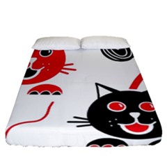 Cat Little Ball Animal Fitted Sheet (queen Size)