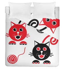 Cat Little Ball Animal Duvet Cover Double Side (queen Size)