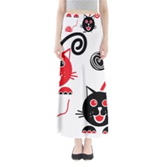 Cat Little Ball Animal Full Length Maxi Skirt