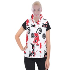 Cat Little Ball Animal Women s Button Up Vest