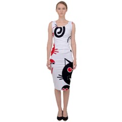 Cat Little Ball Animal Sleeveless Pencil Dress