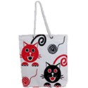 Cat Little Ball Animal Full Print Rope Handle Tote (Large) View2