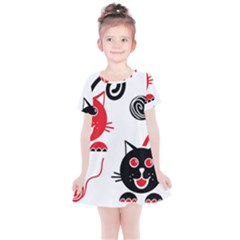 Cat Little Ball Animal Kids  Simple Cotton Dress