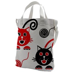 Cat Little Ball Animal Canvas Messenger Bag by Maspions