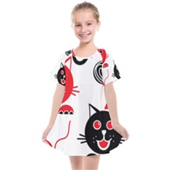 Cat Little Ball Animal Kids  Smock Dress by Maspions