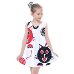 Cat Little Ball Animal Kids  Summer Dress by Maspions