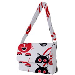 Cat Little Ball Animal Full Print Messenger Bag (l) by Maspions