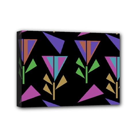 Abstract Pattern Flora Flower Mini Canvas 7  X 5  (stretched)