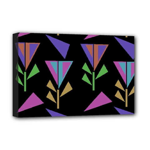 Abstract Pattern Flora Flower Deluxe Canvas 18  X 12  (stretched)