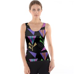 Abstract Pattern Flora Flower Women s Basic Tank Top