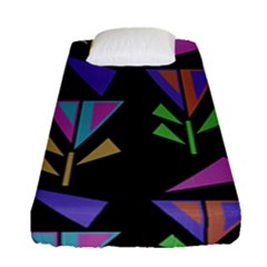 Abstract Pattern Flora Flower Fitted Sheet (single Size)