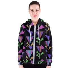 Abstract Pattern Flora Flower Women s Zipper Hoodie