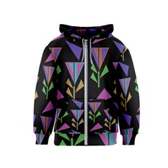 Abstract Pattern Flora Flower Kids  Zipper Hoodie