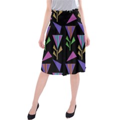 Abstract Pattern Flora Flower Midi Beach Skirt