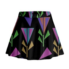 Abstract Pattern Flora Flower Mini Flare Skirt by Maspions