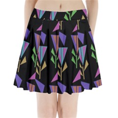 Abstract Pattern Flora Flower Pleated Mini Skirt