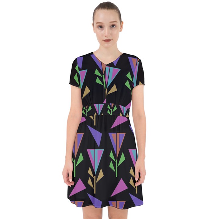 Abstract Pattern Flora Flower Adorable in Chiffon Dress