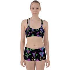 Abstract Pattern Flora Flower Perfect Fit Gym Set