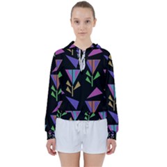 Abstract Pattern Flora Flower Women s Tie Up Sweat