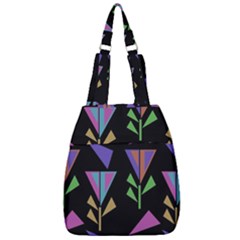 Abstract Pattern Flora Flower Center Zip Backpack