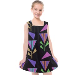 Abstract Pattern Flora Flower Kids  Cross Back Dress