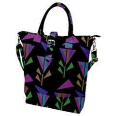 Abstract Pattern Flora Flower Buckle Top Tote Bag by Maspions