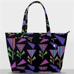 Abstract Pattern Flora Flower Back Pocket Shoulder Bag 