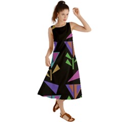 Abstract Pattern Flora Flower Summer Maxi Dress