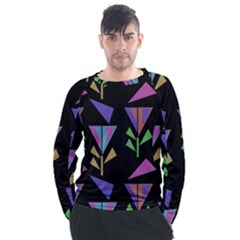 Abstract Pattern Flora Flower Men s Long Sleeve Raglan T-shirt