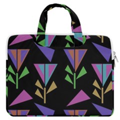 Abstract Pattern Flora Flower Macbook Pro 15  Double Pocket Laptop Bag 