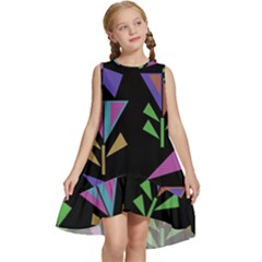 Abstract Pattern Flora Flower Kids  Frill Swing Dress