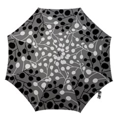 Abstract Nature Black White Hook Handle Umbrellas (large)